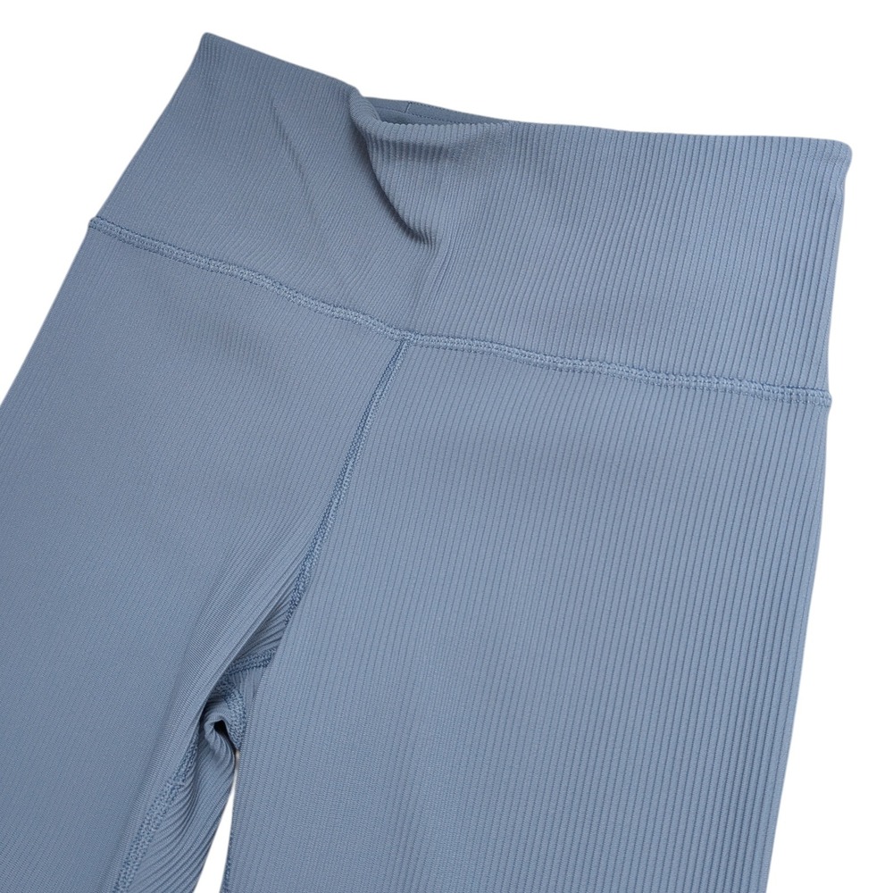 Athleta Elation Rib Tight Leggings Sz Medium Blue Athleisure Jogging Running Gym